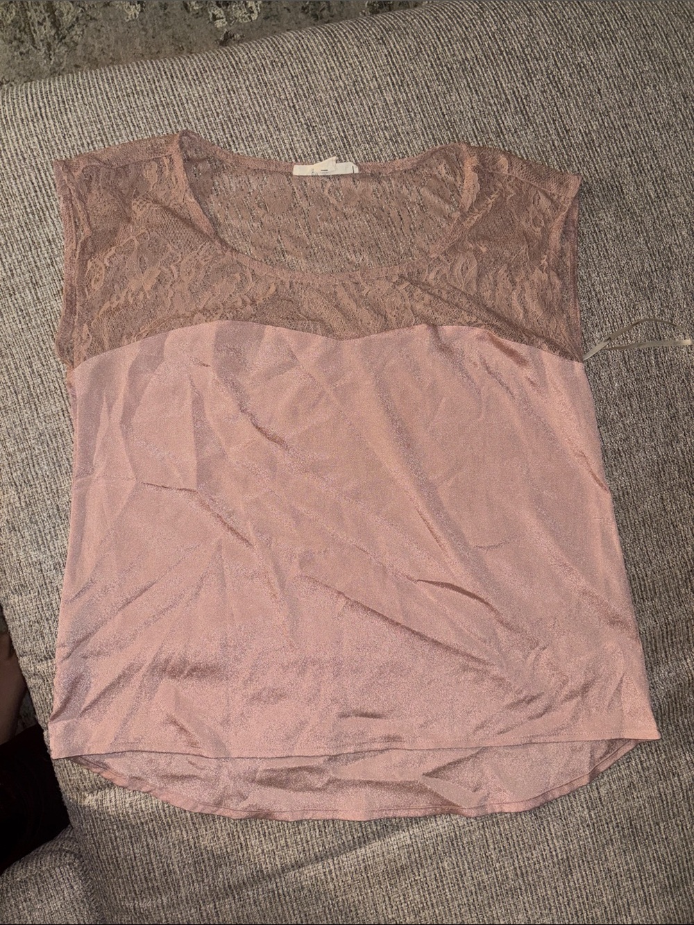 Light Pink Lace Yoke Blouse